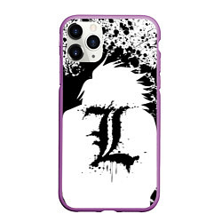 Чехол iPhone 11 Pro матовый Death Note черная краска, цвет: 3D-фиолетовый