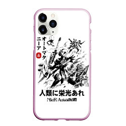 Чехол iPhone 11 Pro матовый Nier: Automata, цвет: 3D-розовый