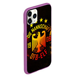 Чехол iPhone 11 Pro матовый Сборная Германии, цвет: 3D-фиолетовый — фото 2