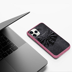 Чехол iPhone 11 Pro матовый THE WITCHER КАМЕНЬ ЛОГО, цвет: 3D-малиновый — фото 2