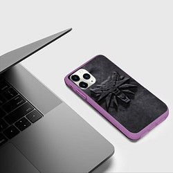 Чехол iPhone 11 Pro матовый THE WITCHER КАМЕНЬ ЛОГО, цвет: 3D-фиолетовый — фото 2
