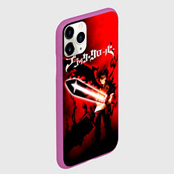 Чехол iPhone 11 Pro матовый Чёрный Аста красный туман, цвет: 3D-фиолетовый — фото 2