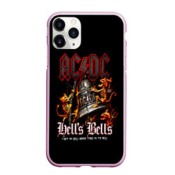 Чехол iPhone 11 Pro матовый ACDC Hells Bells, цвет: 3D-розовый