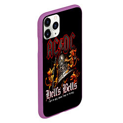 Чехол iPhone 11 Pro матовый ACDC Hells Bells, цвет: 3D-фиолетовый — фото 2