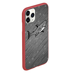 Чехол iPhone 11 Pro матовый Акула, цвет: 3D-красный — фото 2