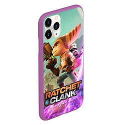 Чехол iPhone 11 Pro матовый Ratchet & Clank: Rift Apart, цвет: 3D-фиолетовый — фото 2