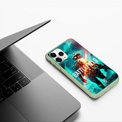 Чехол iPhone 11 Pro матовый Battlefield 2042, цвет: 3D-салатовый — фото 2