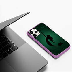 Чехол iPhone 11 Pro матовый Русалка силуэт, цвет: 3D-фиолетовый — фото 2