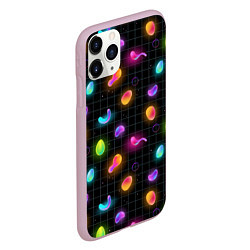 Чехол iPhone 11 Pro матовый Ночные фонарики-светлячки, цвет: 3D-розовый — фото 2