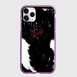 Чехол iPhone 11 Pro матовый БЕРСЕРК чб, цвет: 3D-фиолетовый