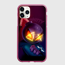 Чехол iPhone 11 Pro матовый Витти на темном фоне, цвет: 3D-малиновый