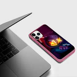 Чехол iPhone 11 Pro матовый Витти на темном фоне, цвет: 3D-малиновый — фото 2