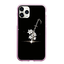 Чехол iPhone 11 Pro матовый Nier - Sword and Flowers, цвет: 3D-розовый