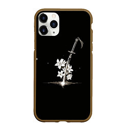 Чехол iPhone 11 Pro матовый Nier - Sword and Flowers, цвет: 3D-коричневый