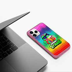 Чехол iPhone 11 Pro матовый Плохиш Базз Buzz Brawl Stars, цвет: 3D-малиновый — фото 2