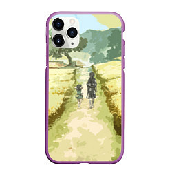 Чехол iPhone 11 Pro матовый ХЯККИМАРУ И ДОРОРО, цвет: 3D-фиолетовый