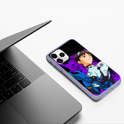 Чехол iPhone 11 Pro матовый ЕВАНГЕЛИОН, цвет: 3D-светло-сиреневый — фото 2