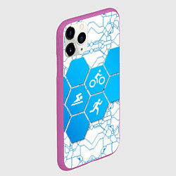 Чехол iPhone 11 Pro матовый Плыви, Крути, Беги, цвет: 3D-фиолетовый — фото 2