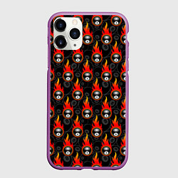 Чехол iPhone 11 Pro матовый Бильярдист, цвет: 3D-фиолетовый