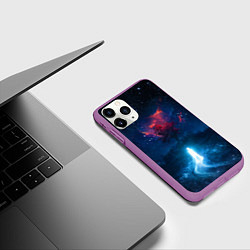 Чехол iPhone 11 Pro матовый Душа идущая в космос Soul space Z, цвет: 3D-фиолетовый — фото 2