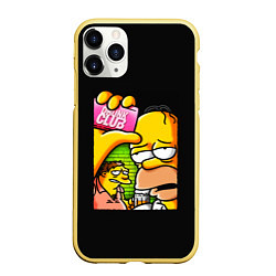 Чехол iPhone 11 Pro матовый Drunk club, цвет: 3D-желтый