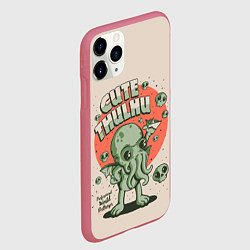 Чехол iPhone 11 Pro матовый Милый Ктулху, цвет: 3D-малиновый — фото 2