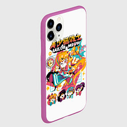 Чехол iPhone 11 Pro матовый Sailor Meow, цвет: 3D-фиолетовый — фото 2