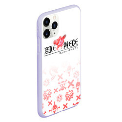 Чехол iPhone 11 Pro матовый One Piece резиновый Луффи, цвет: 3D-светло-сиреневый — фото 2