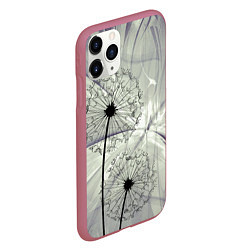 Чехол iPhone 11 Pro матовый Одуванчики, цвет: 3D-малиновый — фото 2