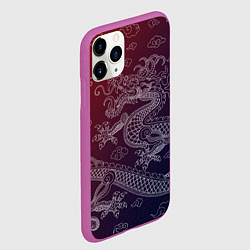 Чехол iPhone 11 Pro матовый Традиционный китайский дракон, цвет: 3D-фиолетовый — фото 2