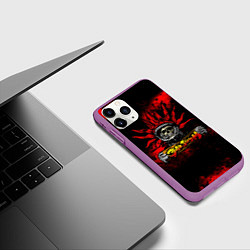 Чехол iPhone 11 Pro матовый Элизиум череп с табличкой, цвет: 3D-фиолетовый — фото 2