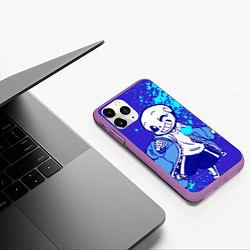 Чехол iPhone 11 Pro матовый UNDERTALE SANS BLUE, цвет: 3D-фиолетовый — фото 2