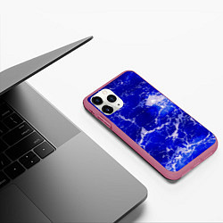 Чехол iPhone 11 Pro матовый Морские волны!, цвет: 3D-малиновый — фото 2