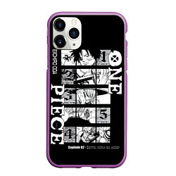 Чехол iPhone 11 Pro матовый ONE PIECE Главные герои, цвет: 3D-фиолетовый