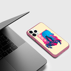 Чехол iPhone 11 Pro матовый Nezuko Neon, цвет: 3D-малиновый — фото 2
