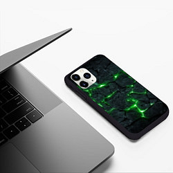 Чехол iPhone 11 Pro матовый ЗЕЛЁНОЕ ИЗЛУЧЕНИЕ, цвет: 3D-черный — фото 2