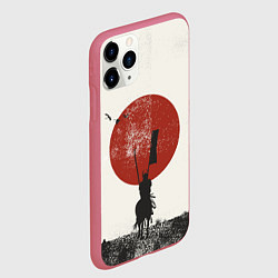 Чехол iPhone 11 Pro матовый Самурай на коне, цвет: 3D-малиновый — фото 2