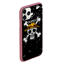 Чехол iPhone 11 Pro матовый Весылый Роджер One Piece, цвет: 3D-малиновый — фото 2