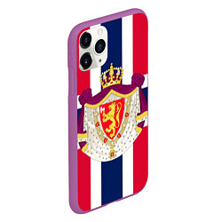 Чехол iPhone 11 Pro матовый Норвегия Флаг и герб Норвегии, цвет: 3D-фиолетовый — фото 2