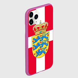 Чехол iPhone 11 Pro матовый Дания Герб и флаг Дании, цвет: 3D-фиолетовый — фото 2