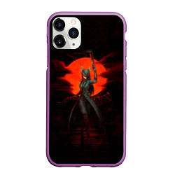 Чехол iPhone 11 Pro матовый Blood moon, цвет: 3D-фиолетовый