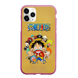 Чехол iPhone 11 Pro матовый Персонажи One Piece Большой куш, цвет: 3D-малиновый