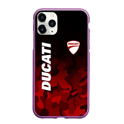 Чехол iPhone 11 Pro матовый DUCATI ДУКАТИ КАМУФЛЯЖ, цвет: 3D-фиолетовый