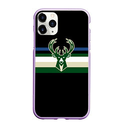 Чехол iPhone 11 Pro матовый Milwaukee Bucks форма Statement Edition, цвет: 3D-сиреневый