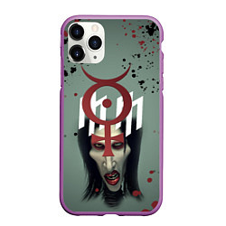 Чехол iPhone 11 Pro матовый Marilyn Manson Мерилин Мэнсон Z, цвет: 3D-фиолетовый