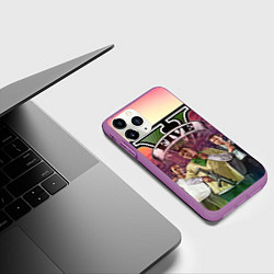 Чехол iPhone 11 Pro матовый GTA V TEAM FOREVER AND EVER, цвет: 3D-фиолетовый — фото 2