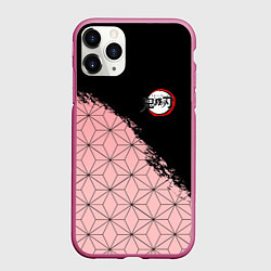 Чехол iPhone 11 Pro матовый КОСТЮМ НЕЗУКО КЛИНОК РАССЕКАЮЩИЙ ДЕМОНОВ, цвет: 3D-малиновый