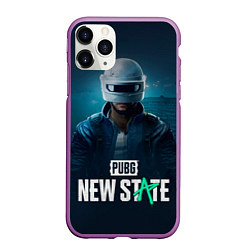 Чехол iPhone 11 Pro матовый Новый Штат Pubg, цвет: 3D-фиолетовый