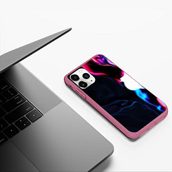 Чехол iPhone 11 Pro матовый Абстракция, цвет: 3D-малиновый — фото 2