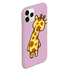 Чехол iPhone 11 Pro матовый Милый жираф со спины, цвет: 3D-розовый — фото 2
